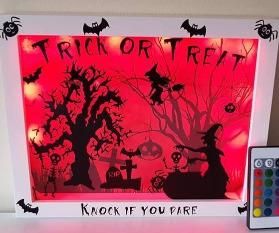 Flashing Door Halloween Shadowbox