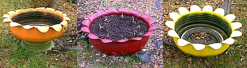 How to Make Blooming Tire Planters...