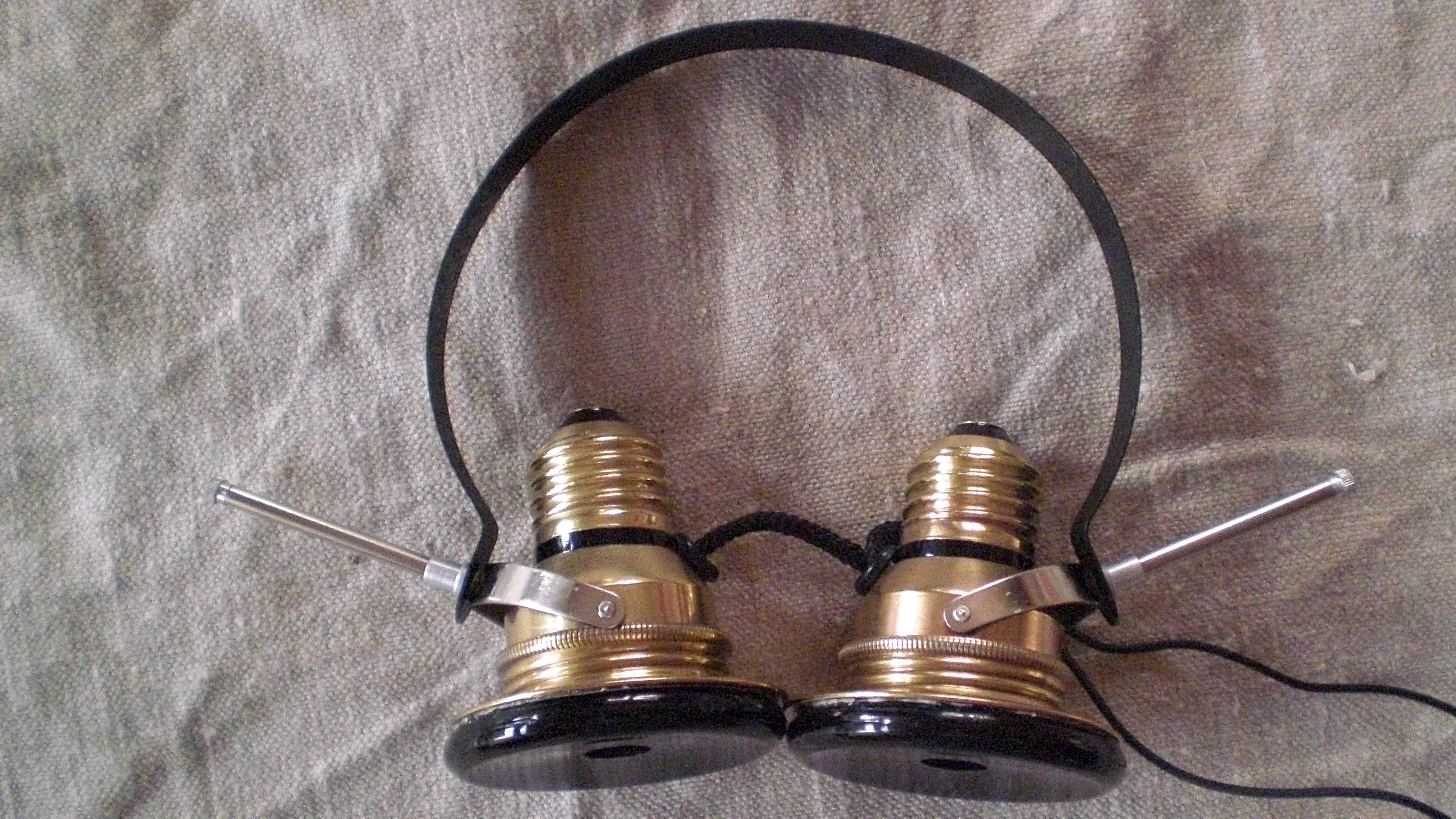 Steampunked vintage headphones