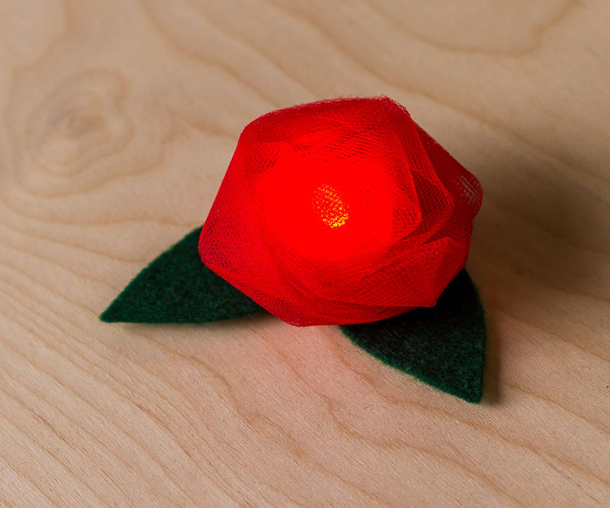 Wearable LED Flower Brooch