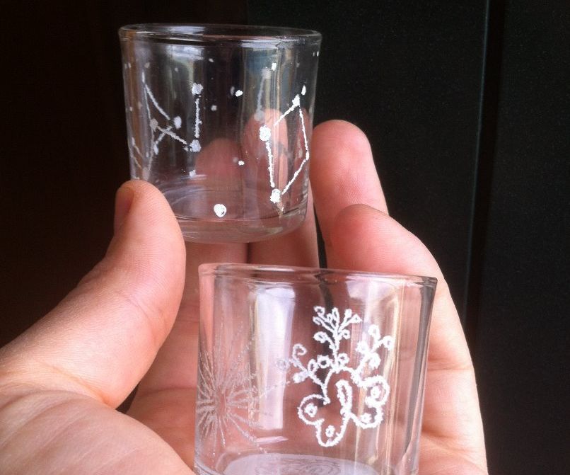 Color Glass Etching - Constellation Dice Tumbler