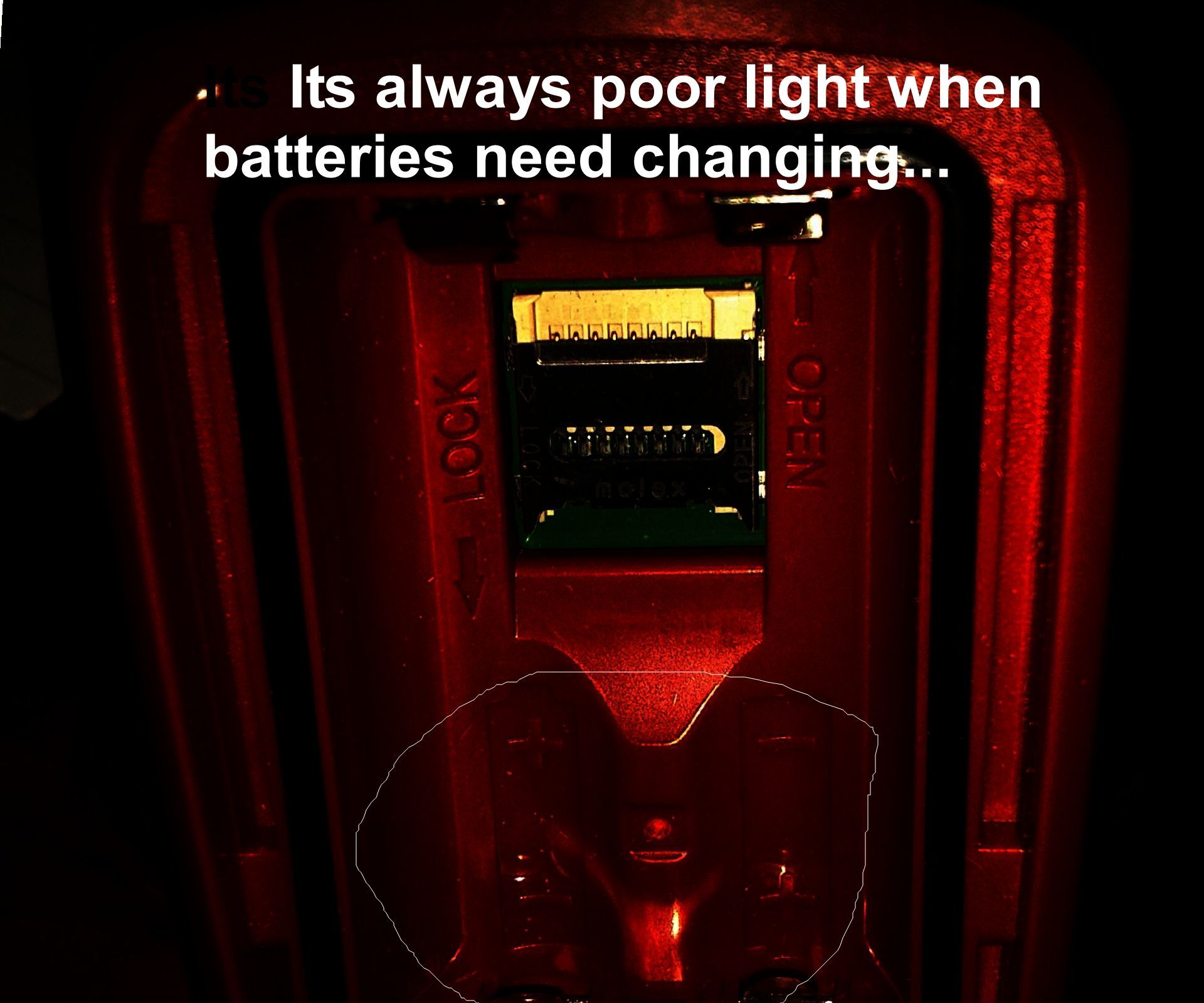 Changing device batteries in in the dark..