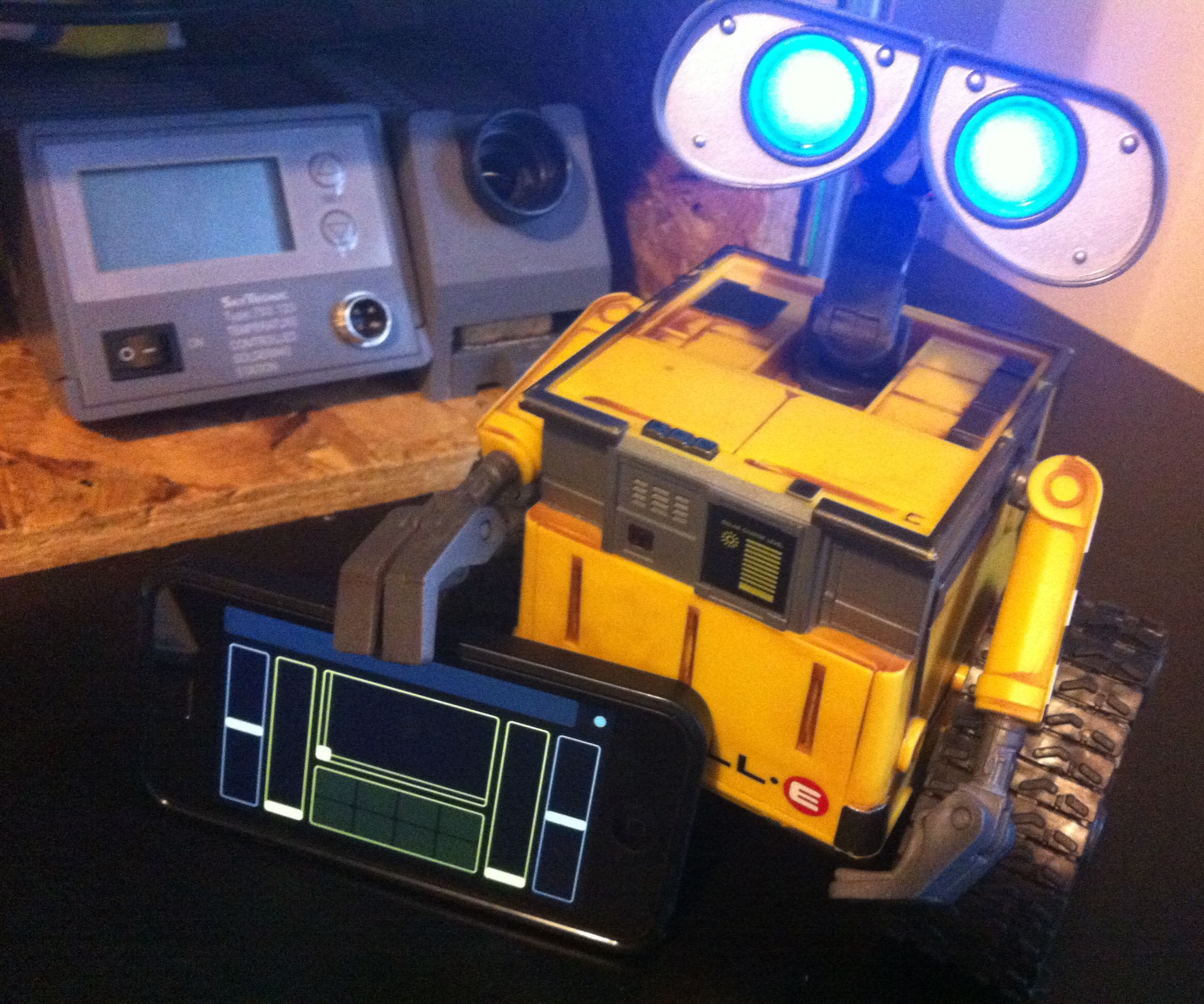 Spark-e - a Spark Core + Touch OSC Controlled Wall-e Toy Robot Conversion