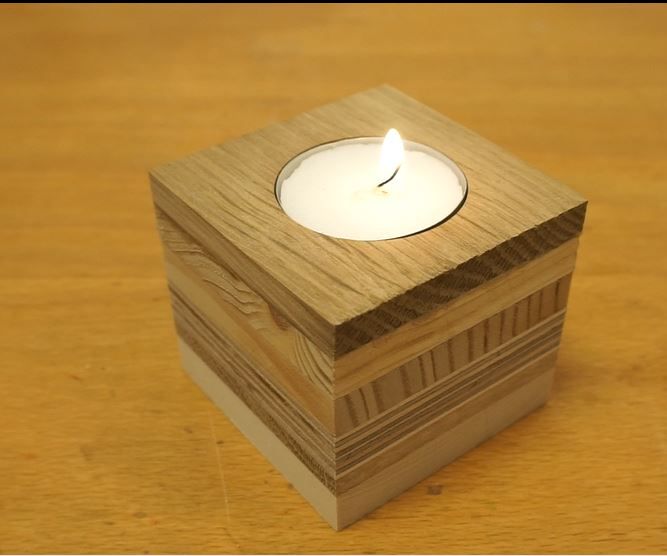 Tealight Candle Holder From Scrap Wood.....