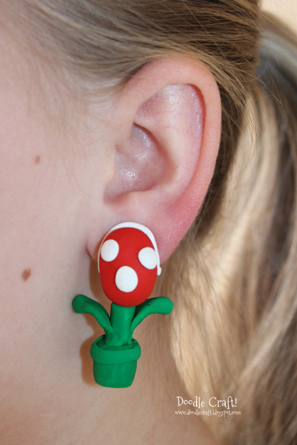 piranha plant mario brothers polymer clay bake oven hard earrings geekery geek video games crafts (22).JPG