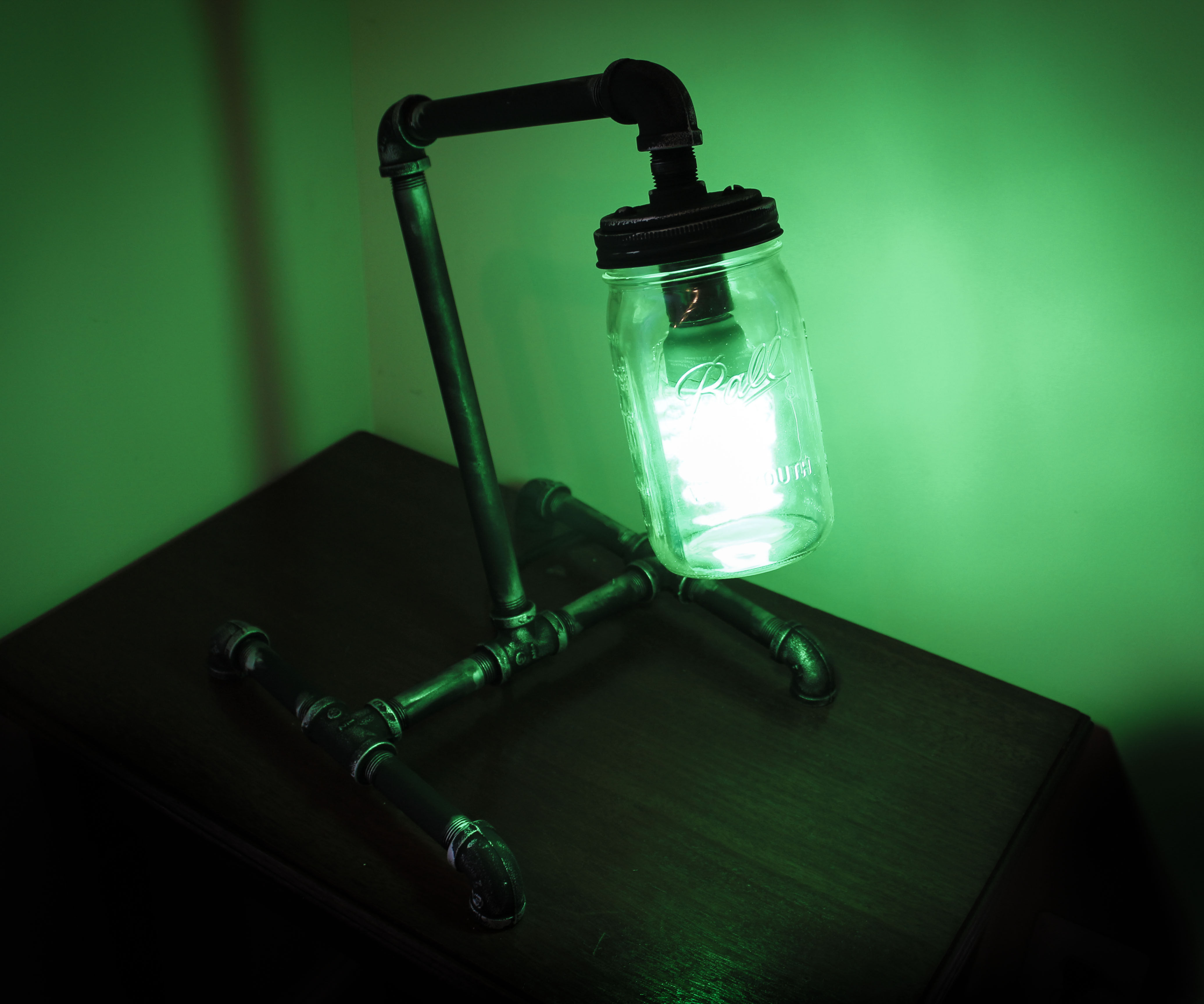 Mason Jar Pipe Lamp