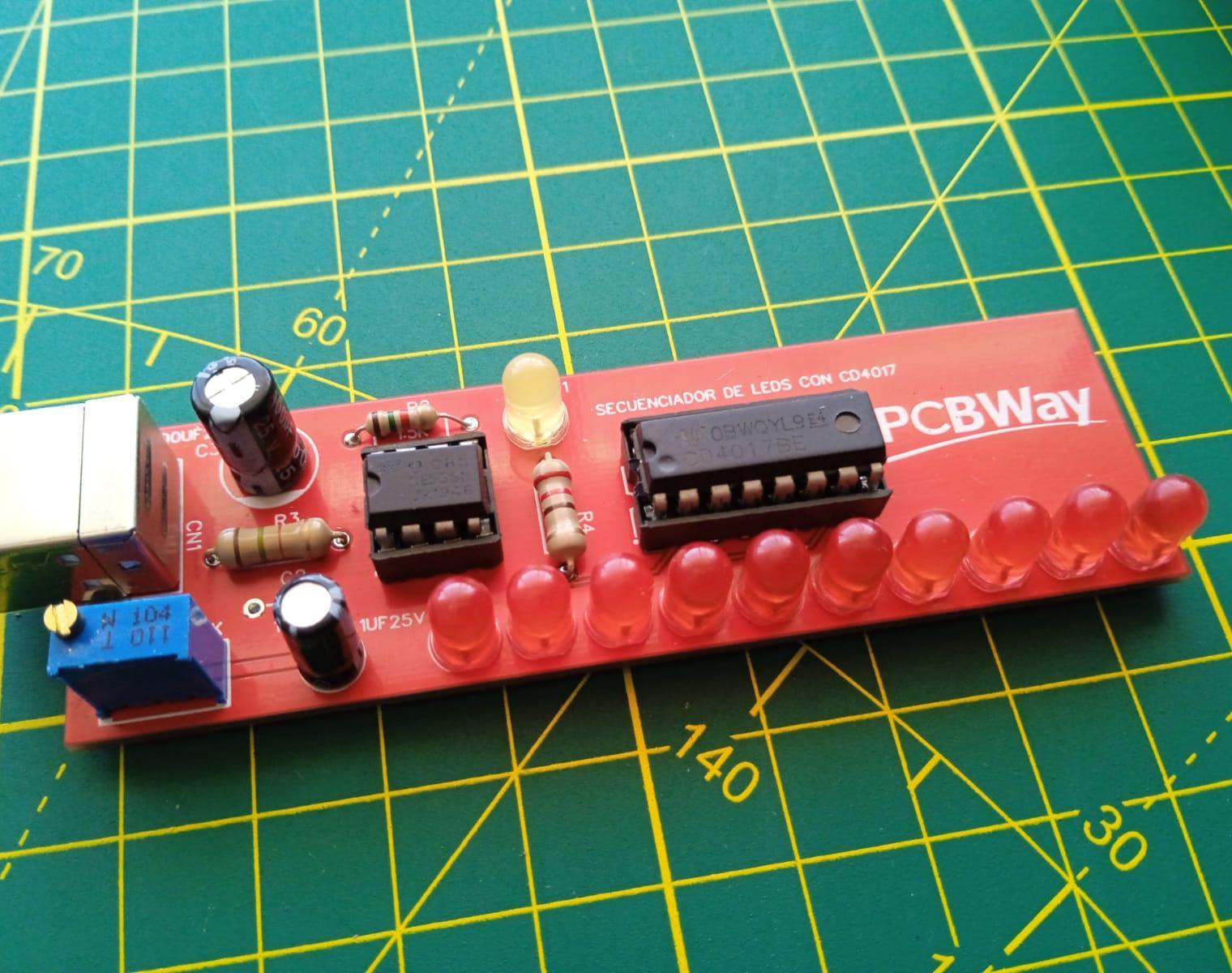 LED SEQUENCER CD4017-NE555