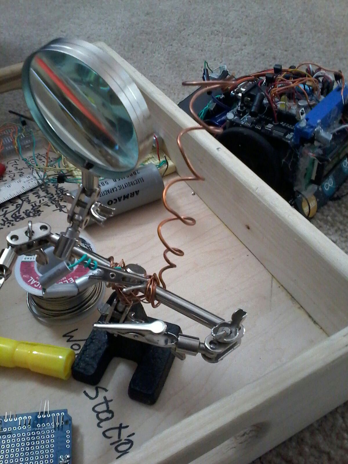 solder stand on a second hand.