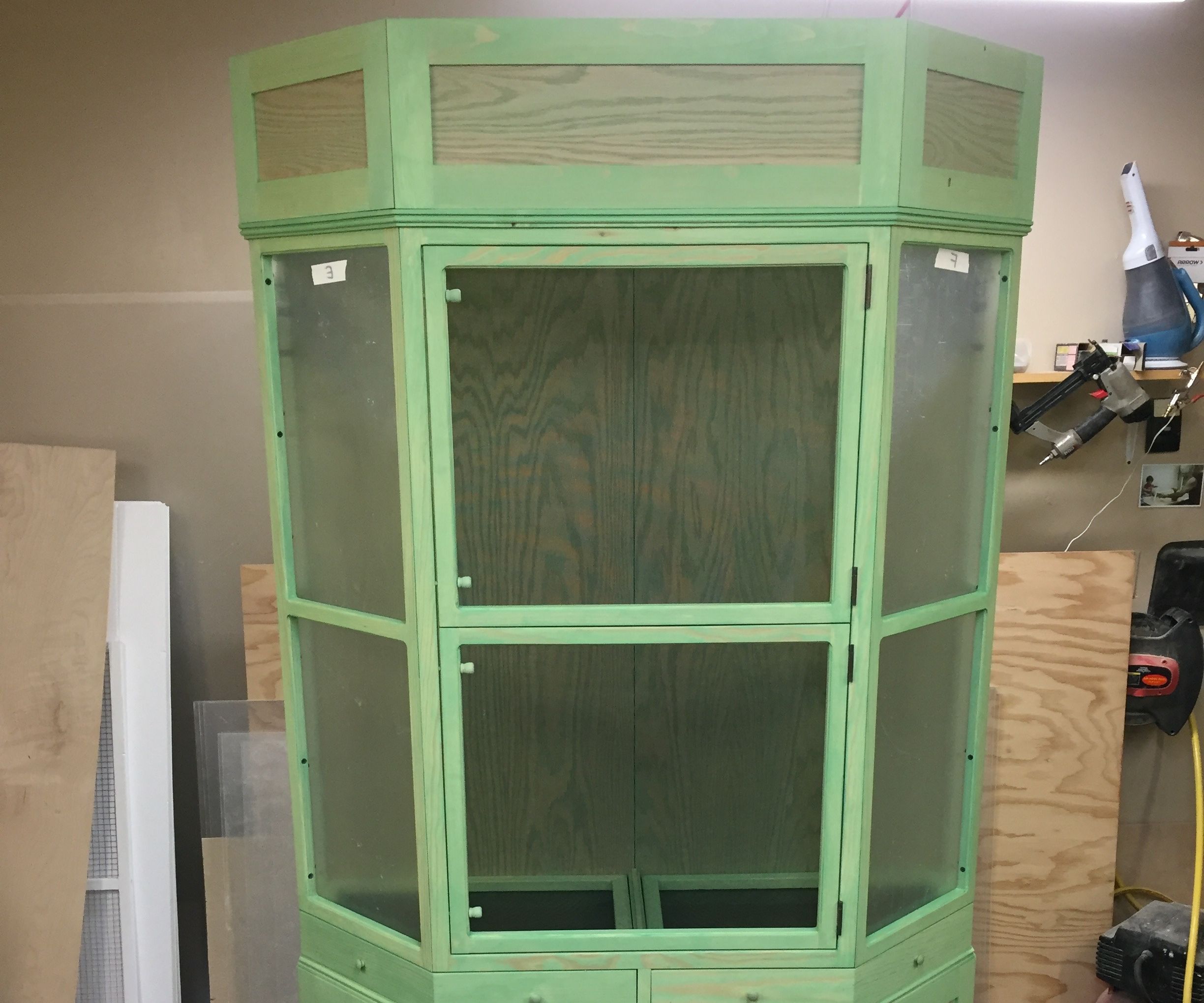 Alicia's Chameleon Cage and Cabinet