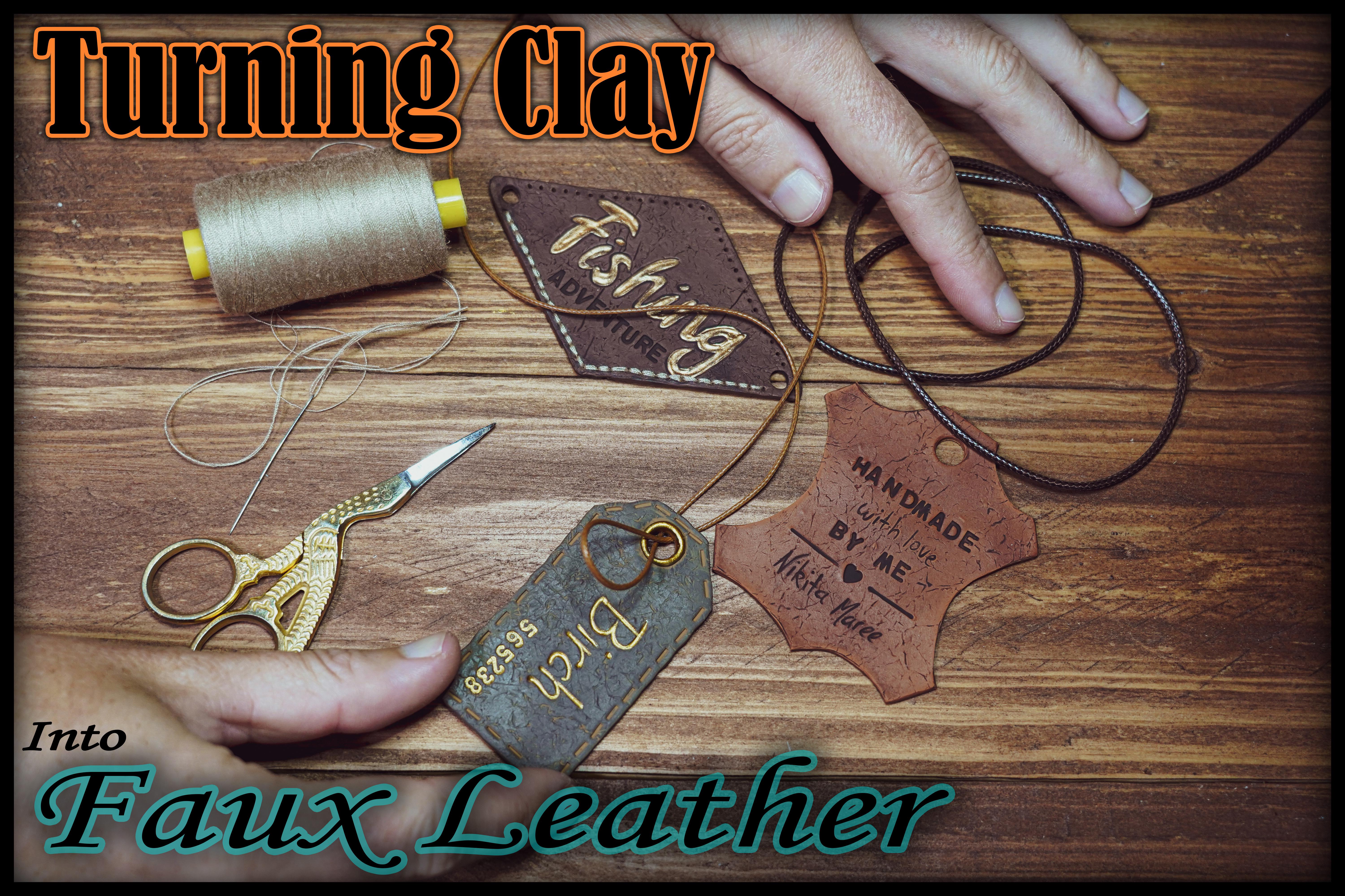 How to make polymer clay look like real leather. Faux Leather made from Polymerclay. Polymerclay tutorials (1).jpg