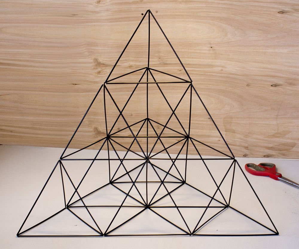 Giant Straw Tetrahedron Cluster