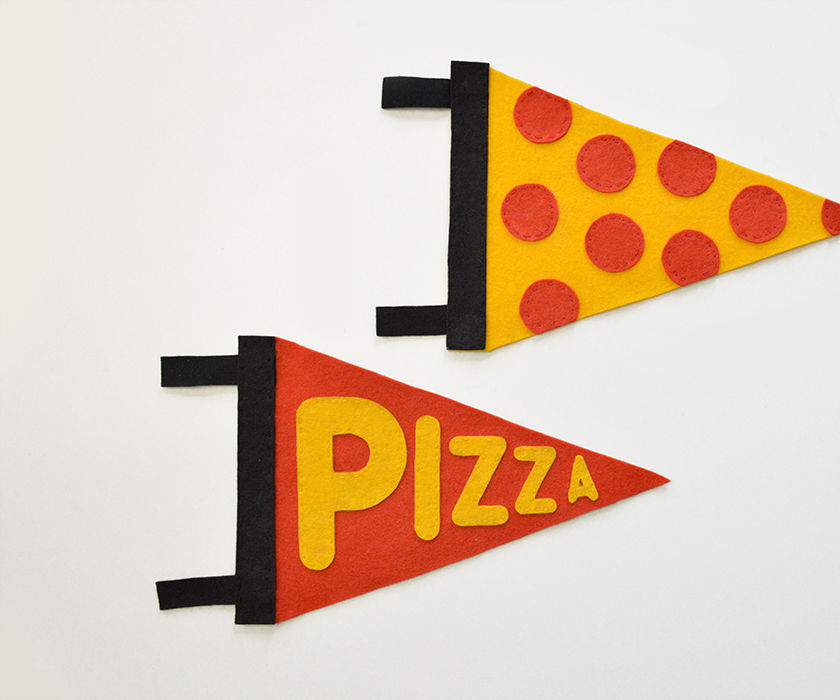 DIY: Typographic Pizza Pennants