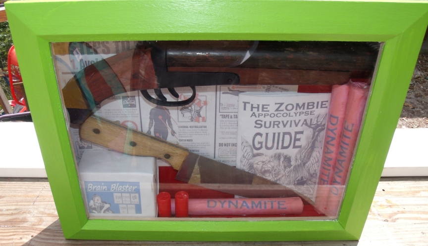 Zombie Apocolypse Survival Kit Shadowbox