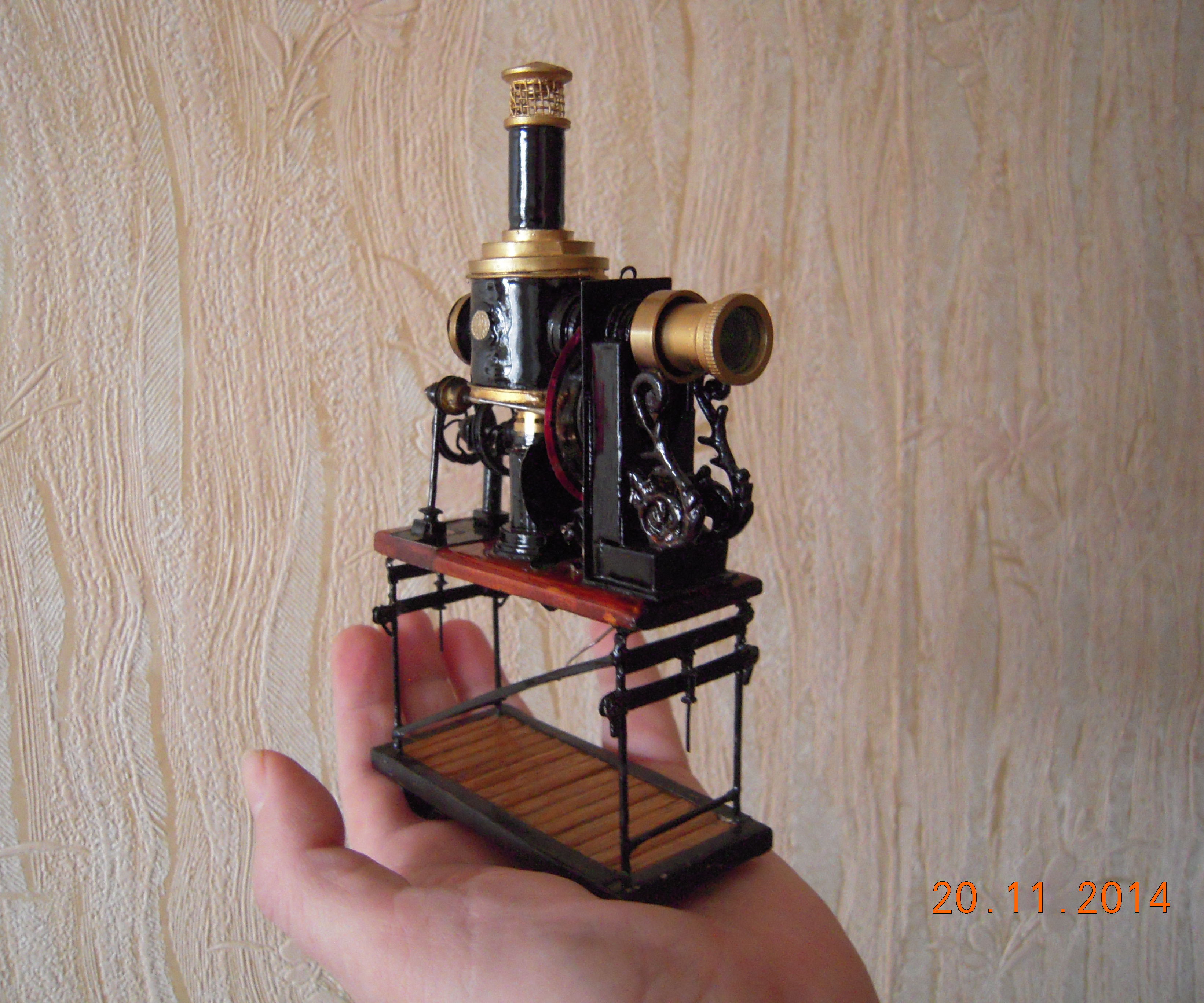 A miniature model of the "magic lantern" 