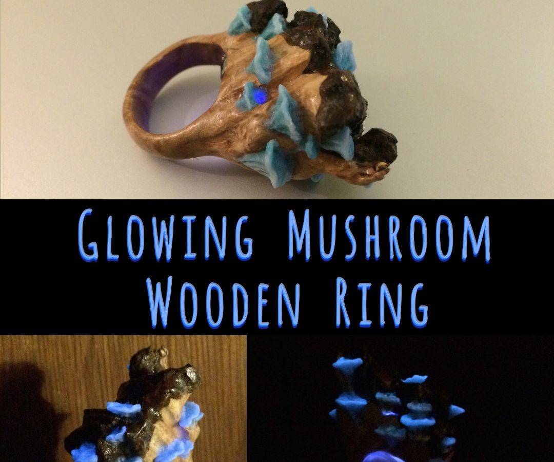 Glowing Mushroom Wooden Ring