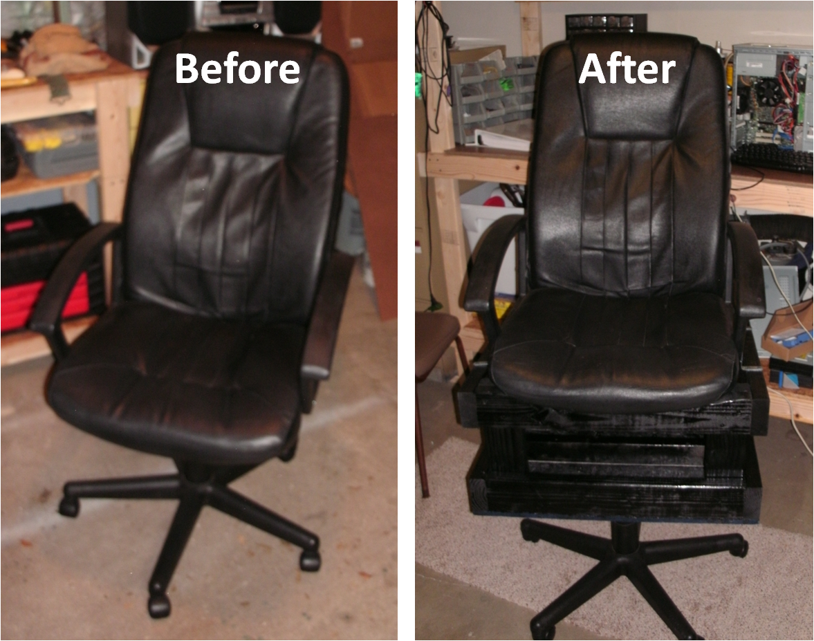 Hack an office chair into a "Hill Billy High Chair"