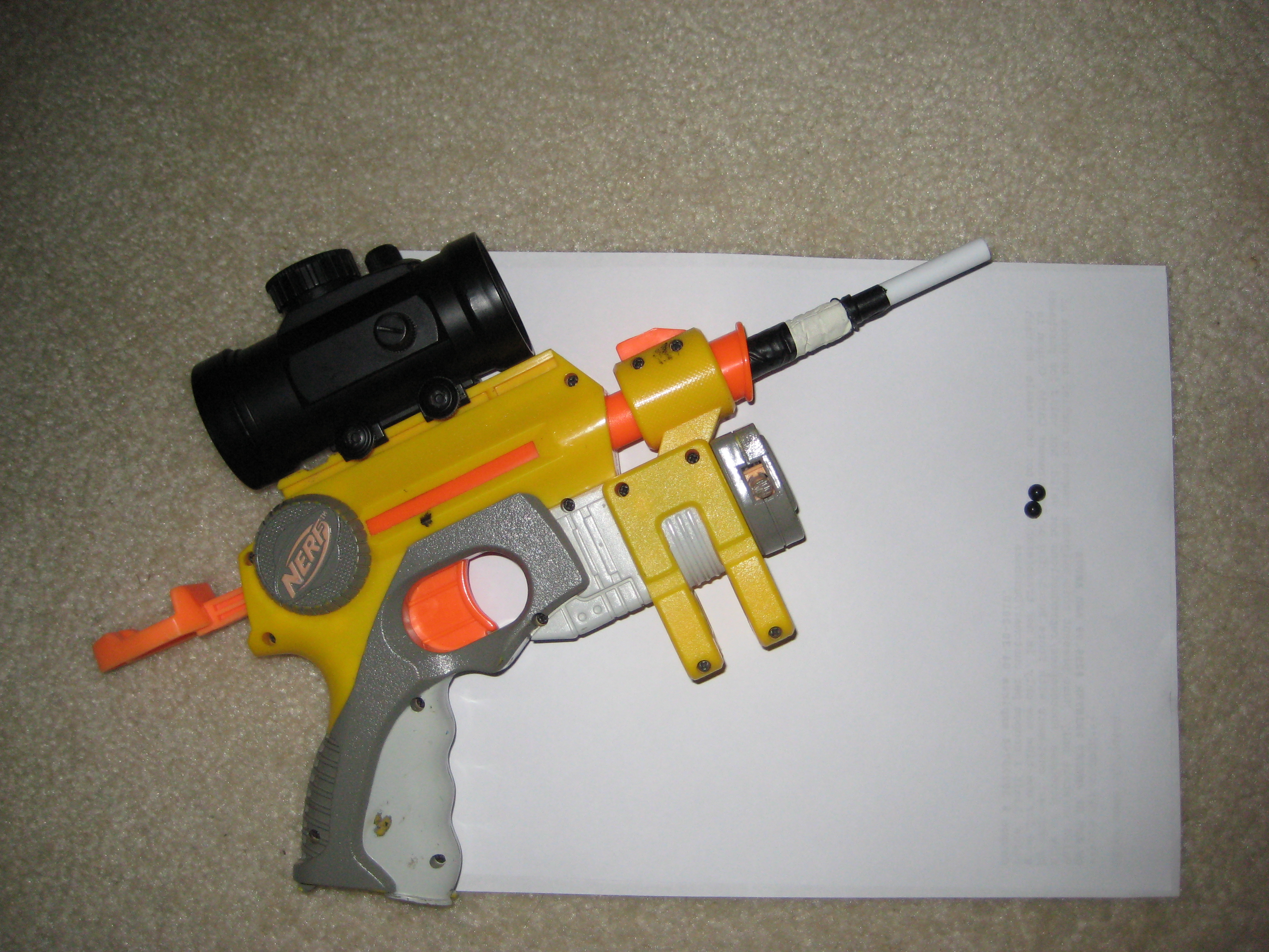 How to make an Nerf Bullet that shoots Air soft BBs