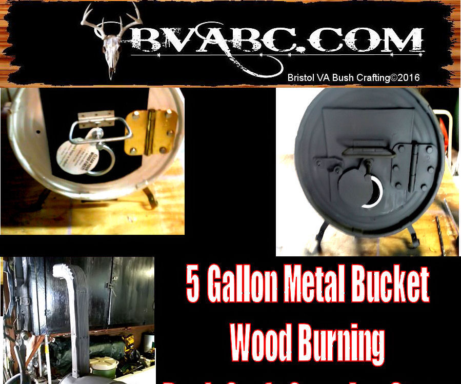 5 Gallon, Metal Bucket, Wood Burning Stove for Camping