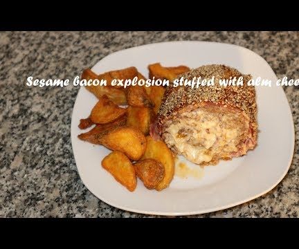 Sesame Bacon Explosion Stuffed With Alm Cheese Recipe