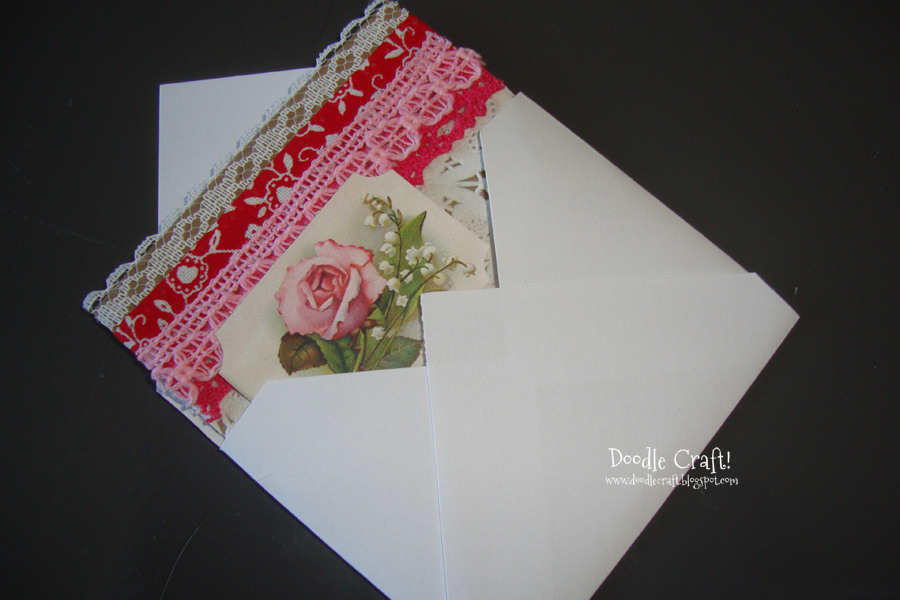 vintage style downton abbey craft Saint Valentine's day St. lace rose kraft paper and homemade handmade envelopes (9).JPG