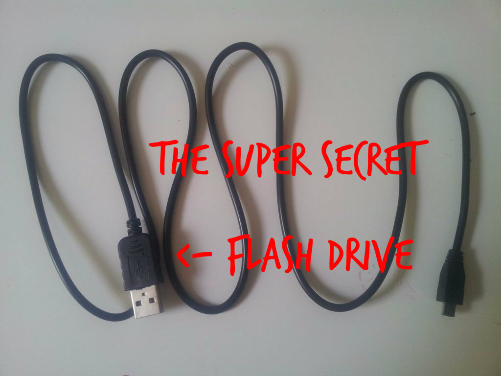Secret Flash Drive inside an USB cable