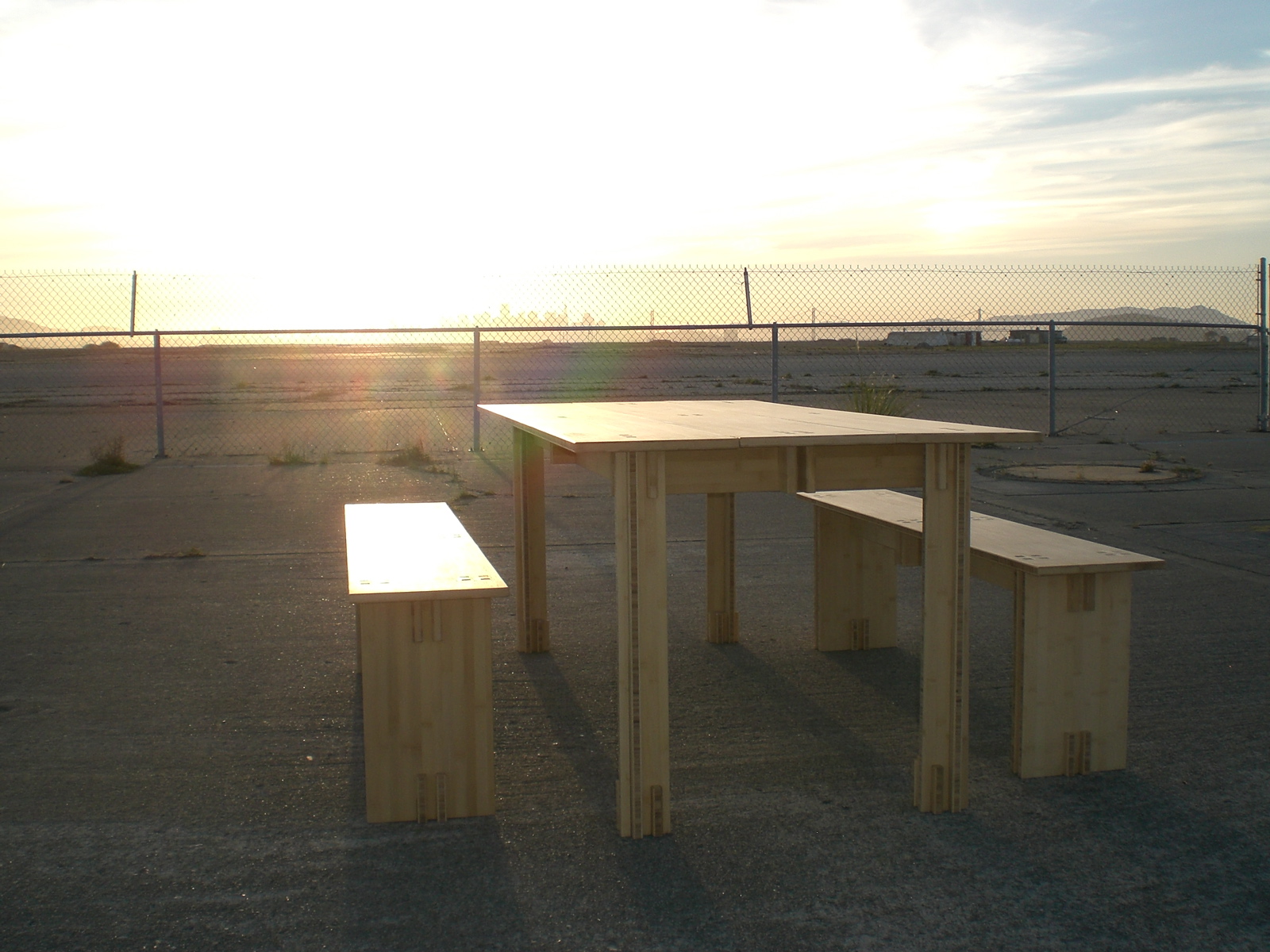 Bamboo Dining Table and Benches