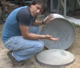 Cement Mold Parabolic Reflector from a water tank