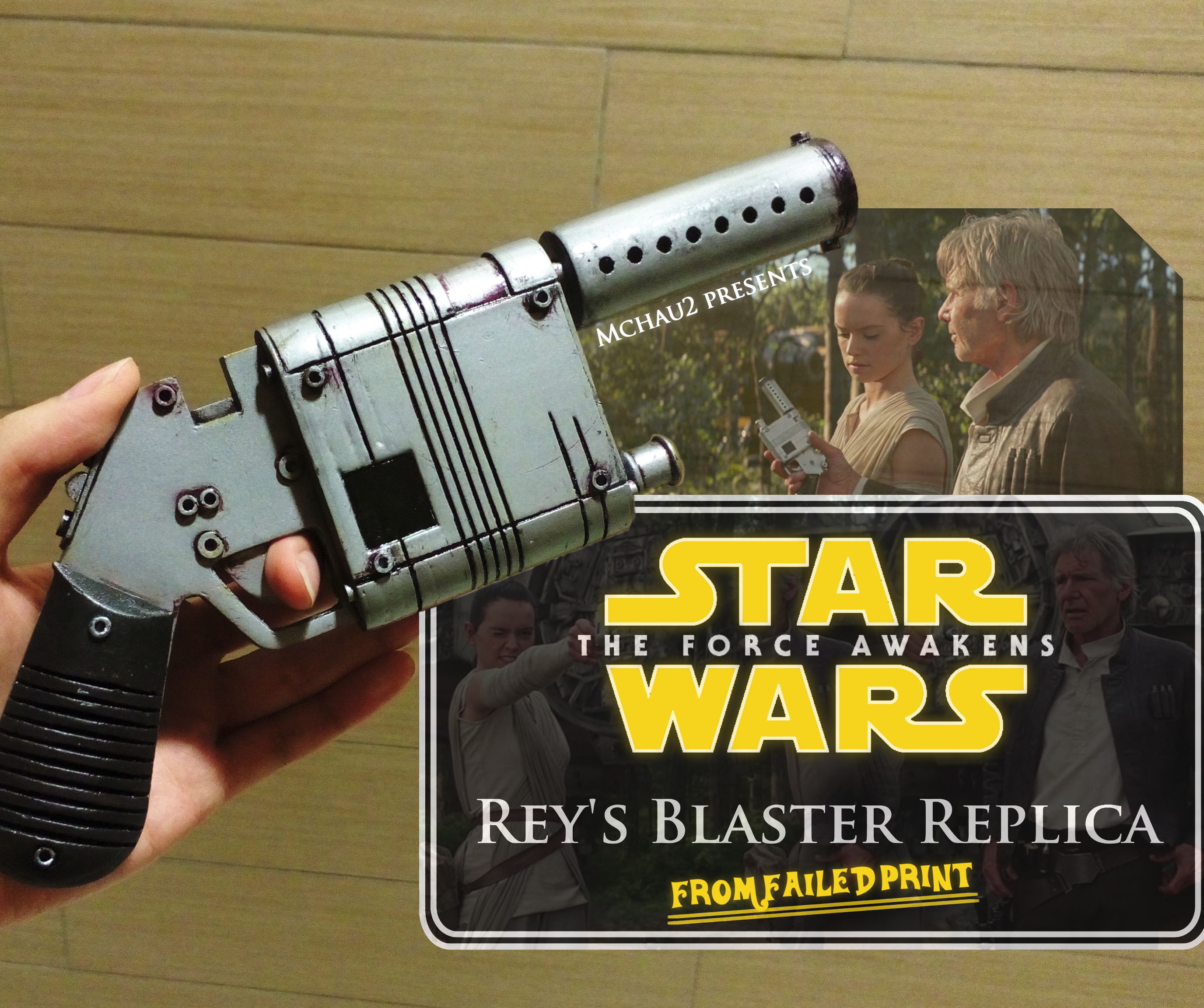 3D Printed Rey's Blaster From Failed Print