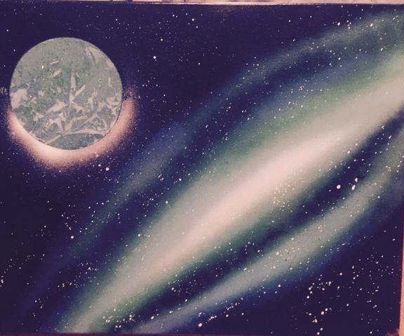 Galaxy Spray Paint Art 