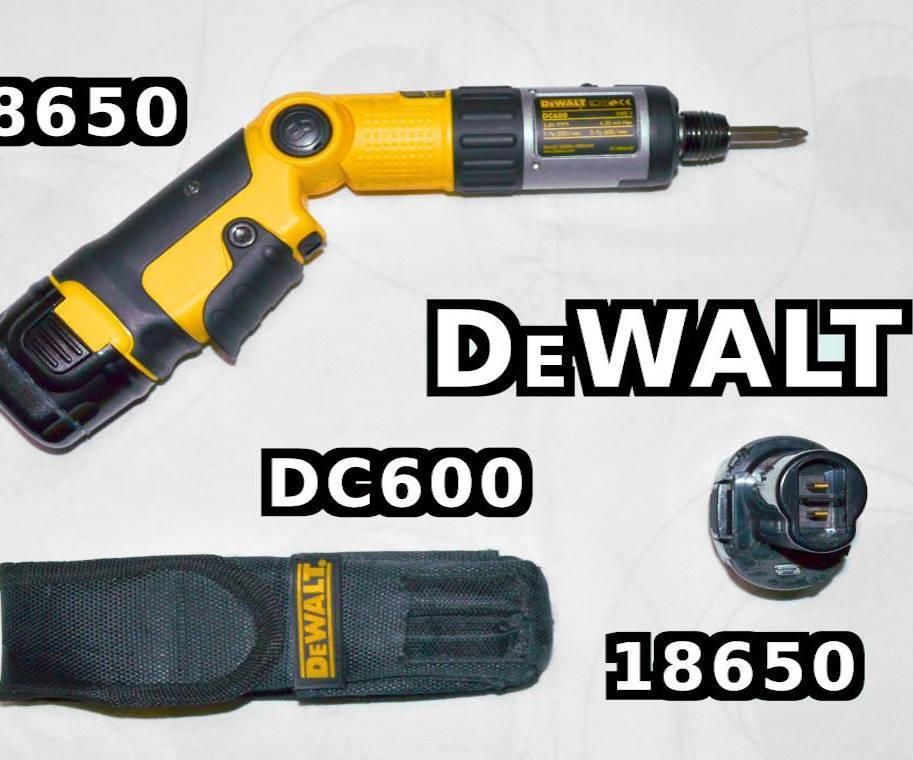 Battery conversion DeWalt DC600 Cordless Screwdriver to 18650 cell