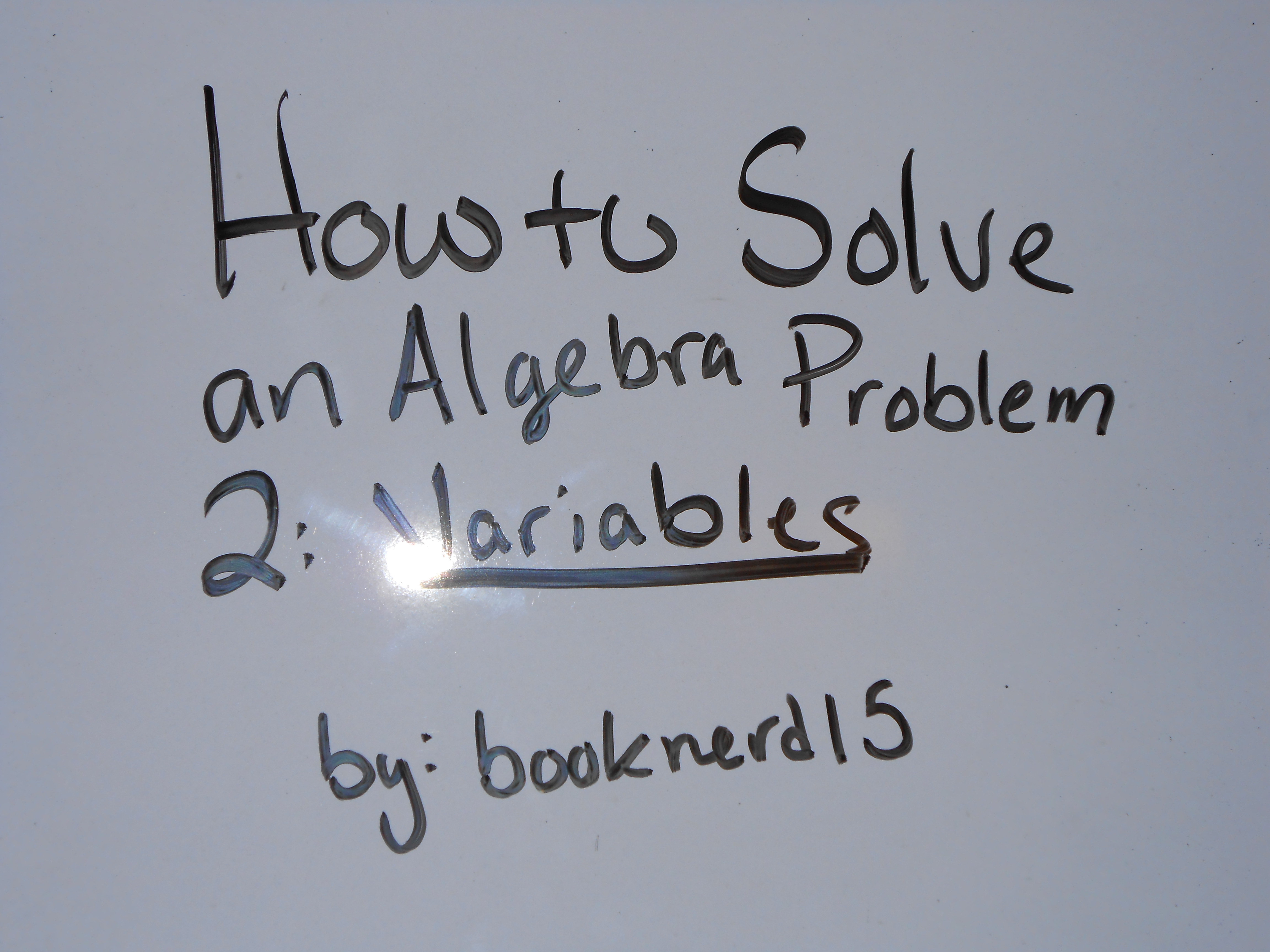 How to Solve an Algebra Problem 2: Variables