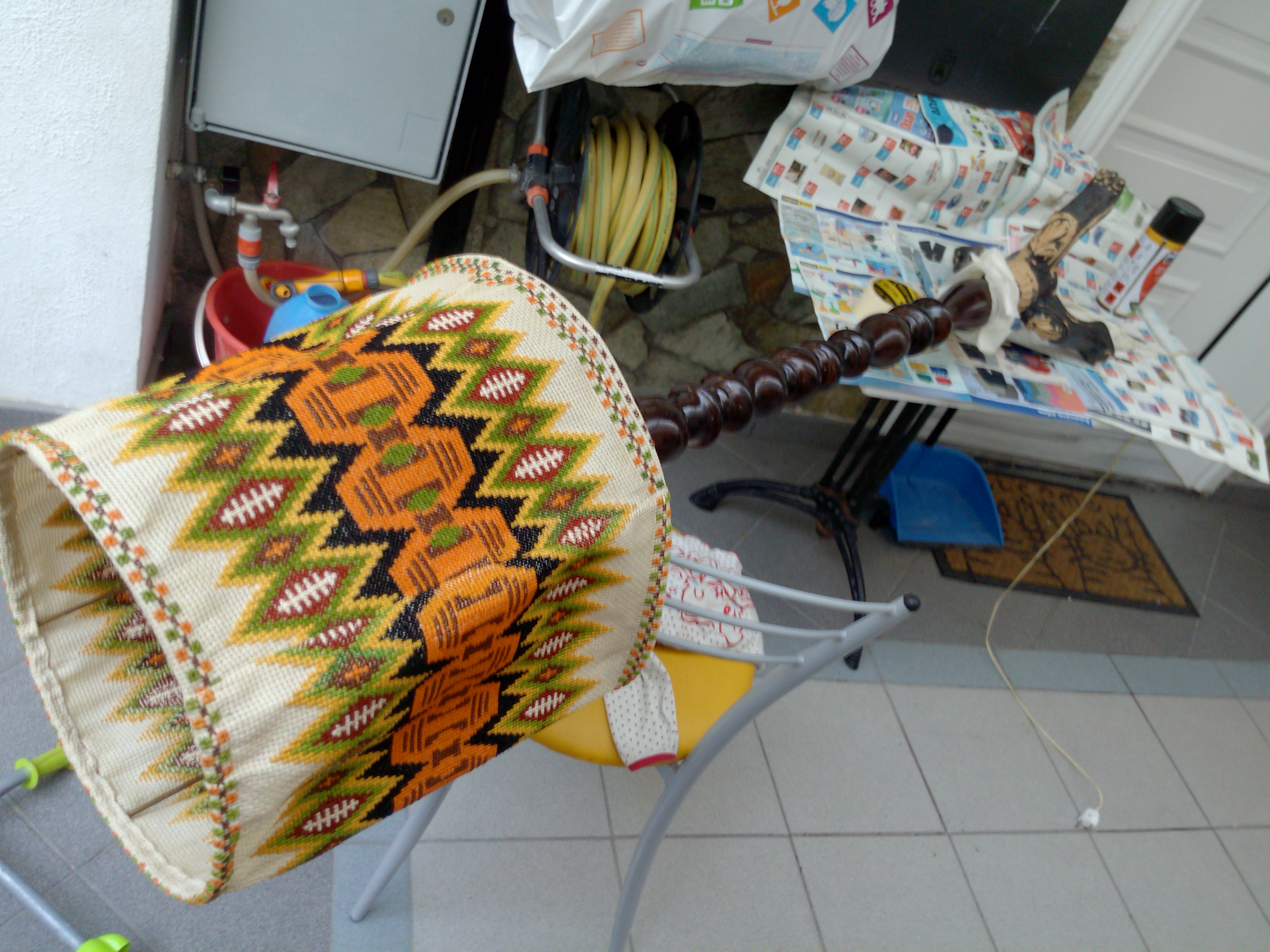 Restoring paint from vintage lamp.