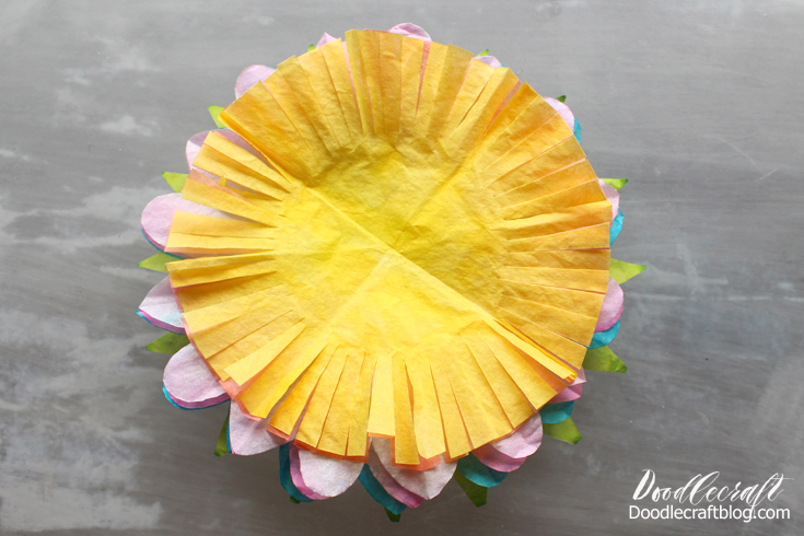 spring bouquet bright dyed coffee filter flower wreath papercrafting papercraft diy doodlecraft (8).JPG