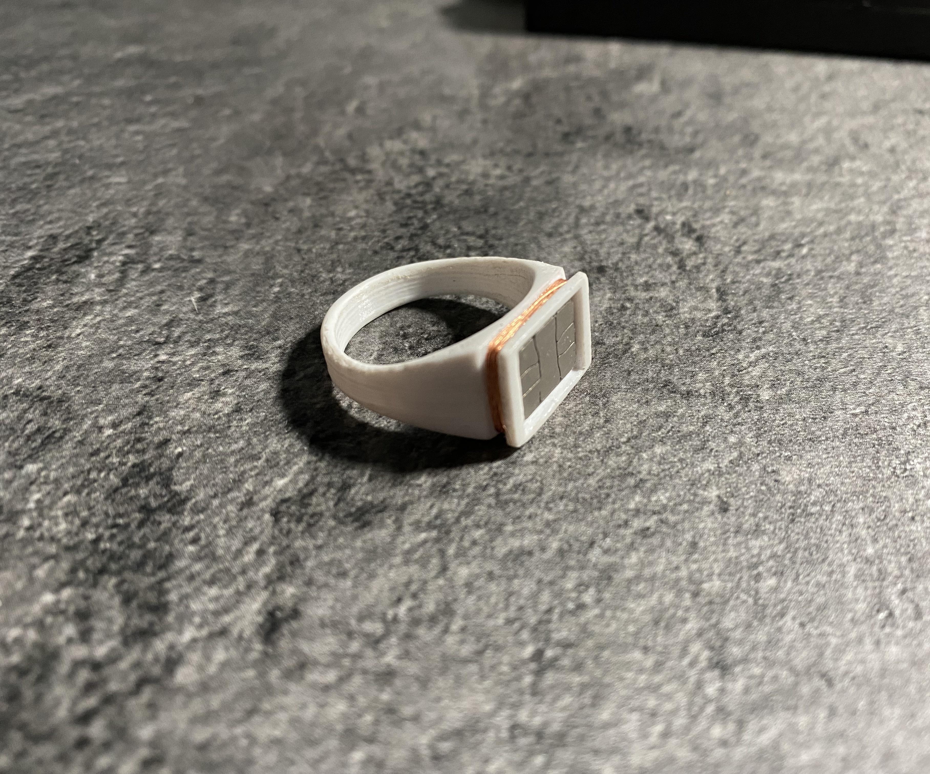 Contactless Payment Signet Ring - With Minimal Inductive NFC Antenna - Coil on Chip.