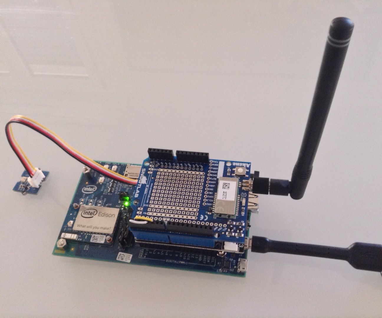Simple as sending IoT sensor values through SigFox and Intel Edison, using Python