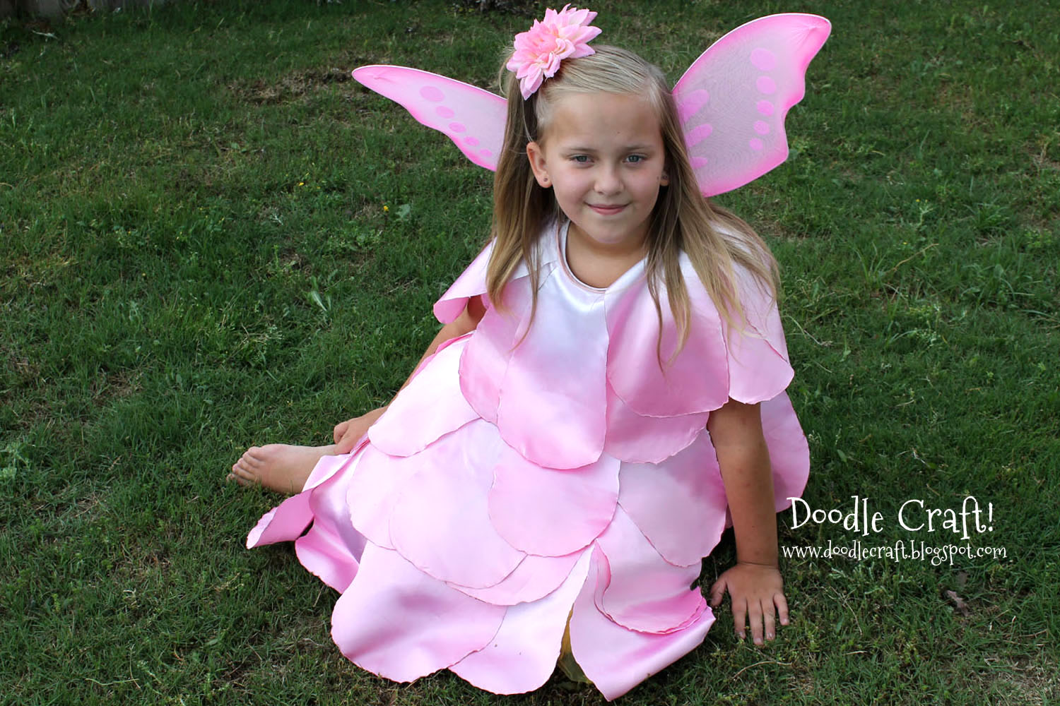 Fairy flower rose petal princess dress easy to make costume dress ups little girl fun wings cutie.jpg