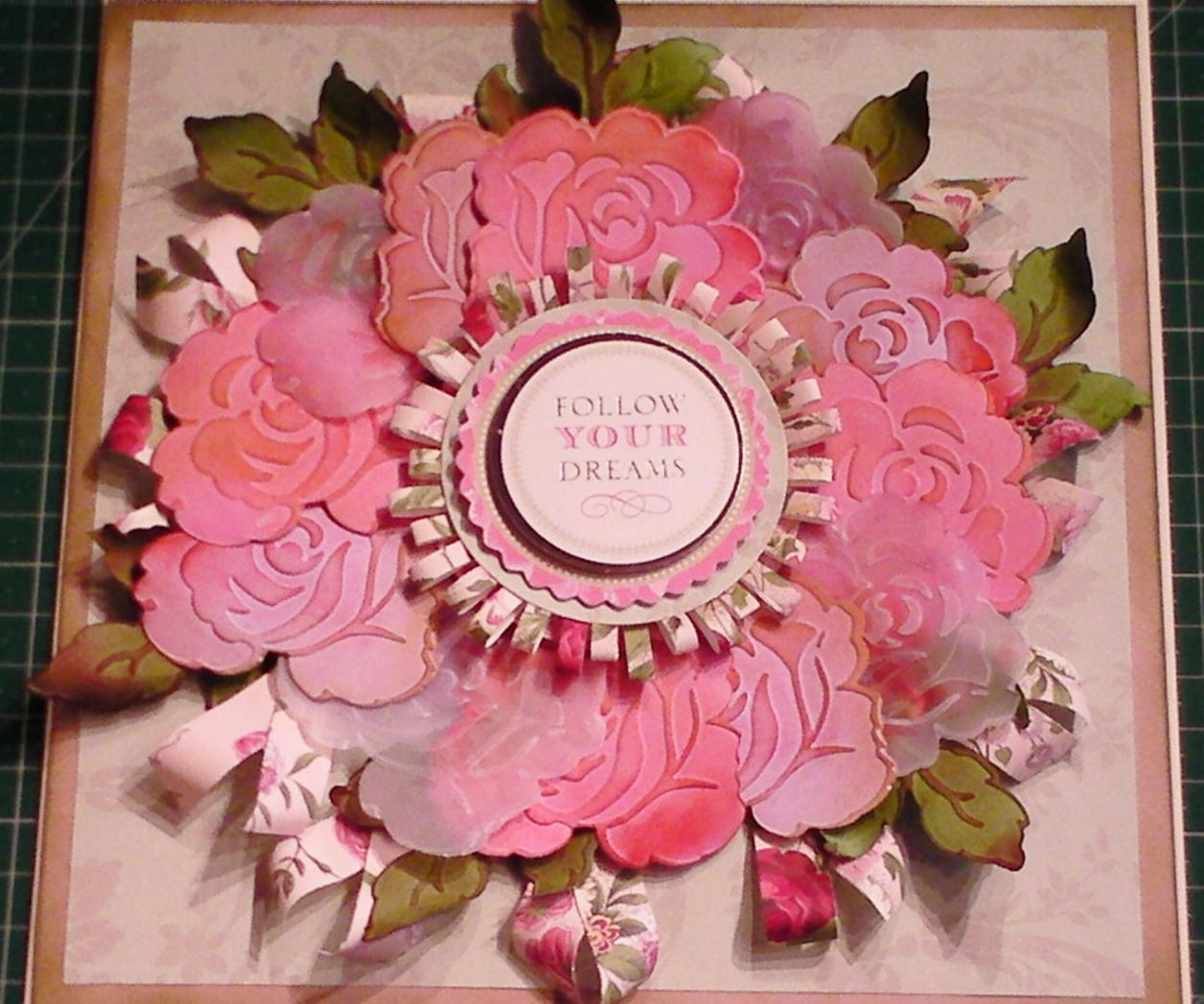 How to Make Embossed Vellum Rose Wreath Card 