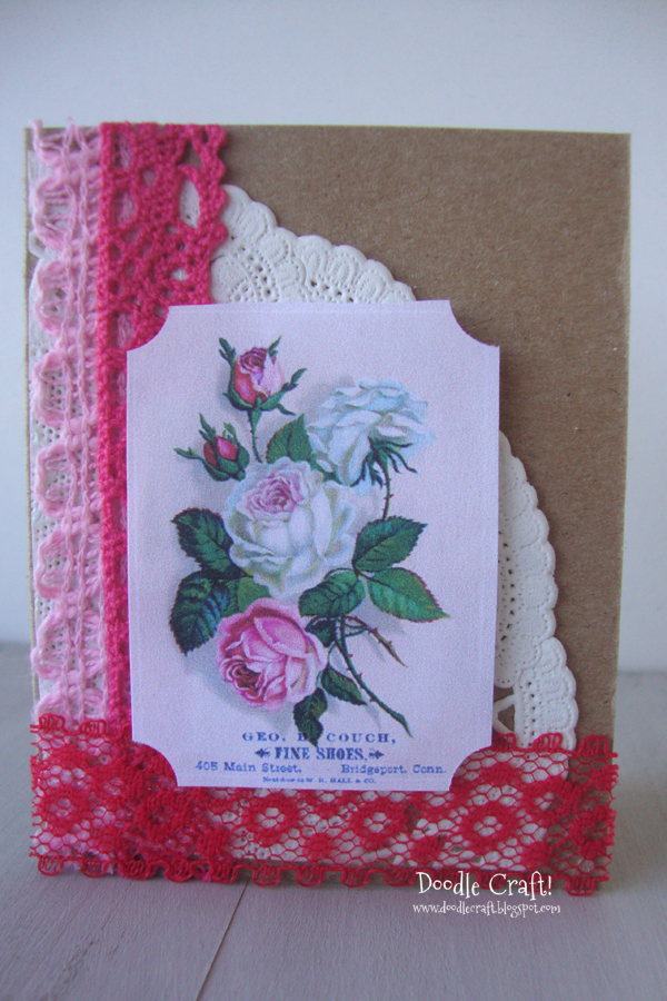 vintage style downton abbey craft Saint Valentine's day St. lace rose kraft paper and homemade handmade envelopes (18).JPG