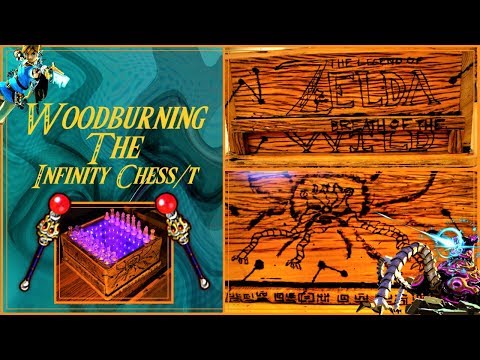 How to Etch Zelda (BOTW) Art... With a Firerod!! (Woodburning {with a stencil} the Infinity Chess/t)