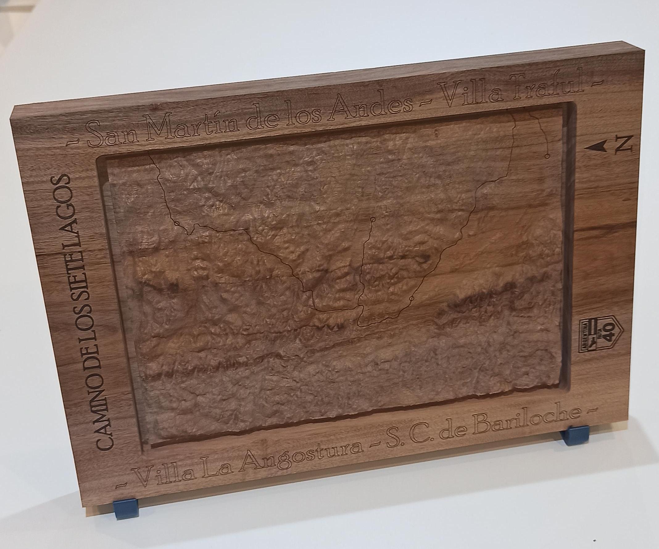CNC Carved and Laser Engraved Topographic Map