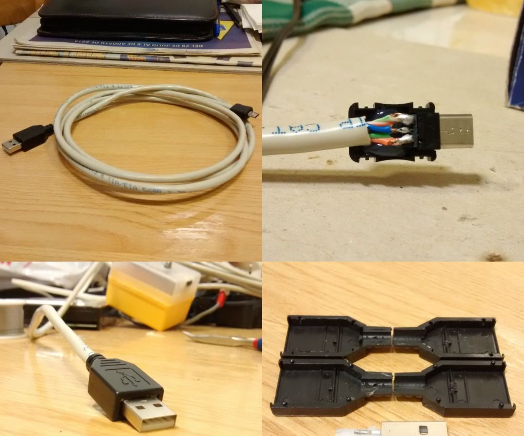 No-frills USB to microUSB heavy-duty Cat-5e 5+ft 1'5+m charging/data cable