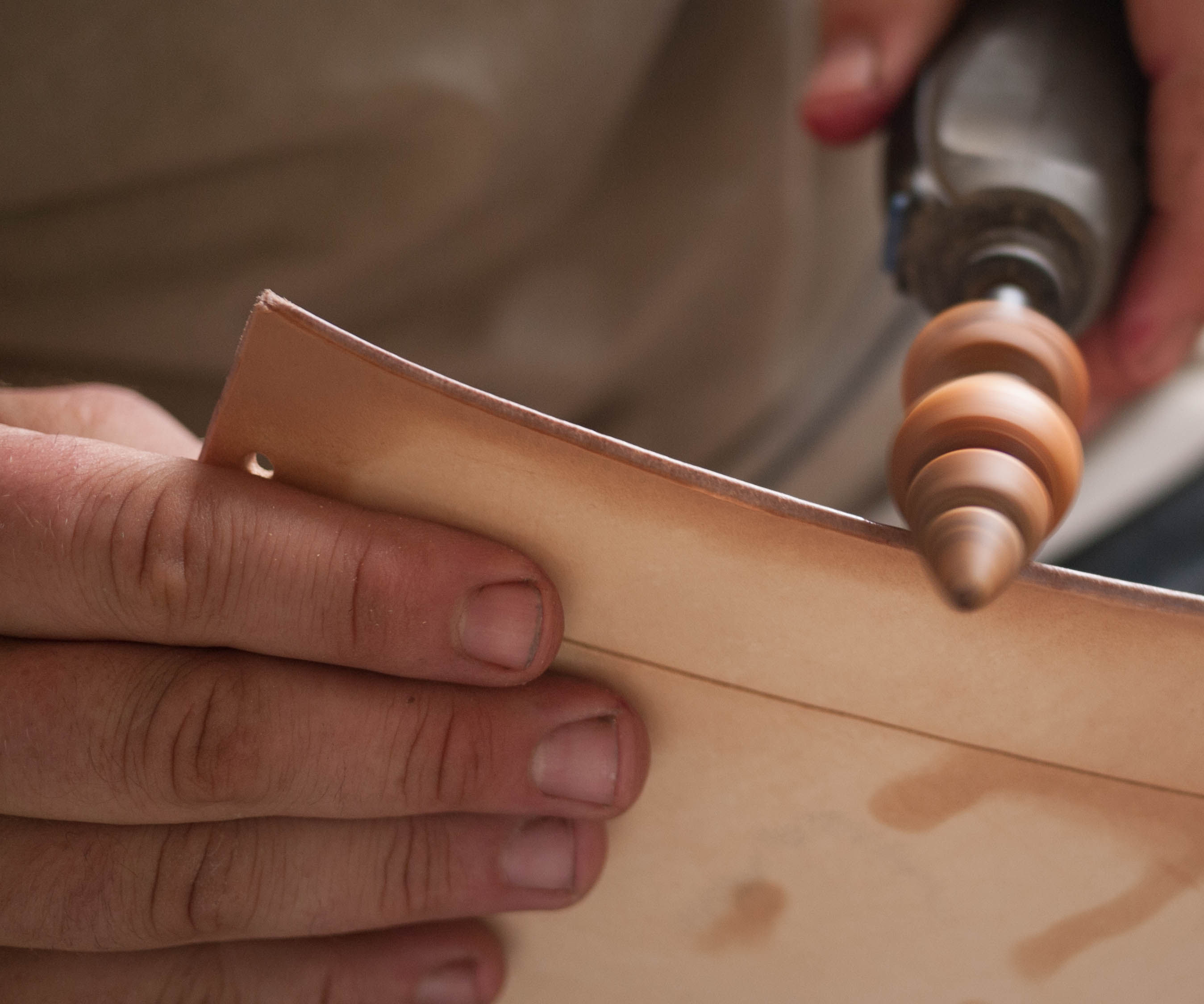 Wooden Leather Burnisher