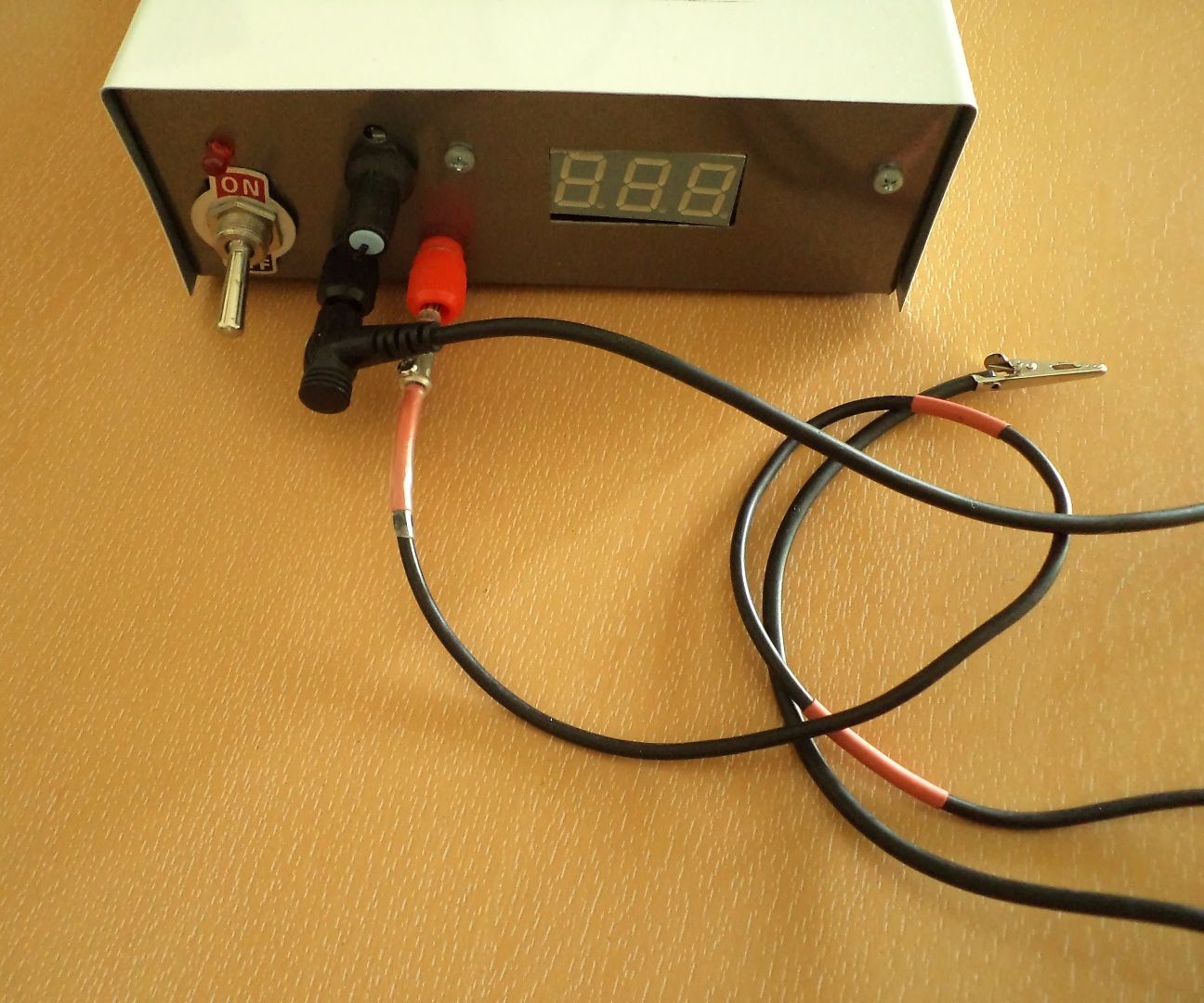 Bench type power supply cables from salvaged parts