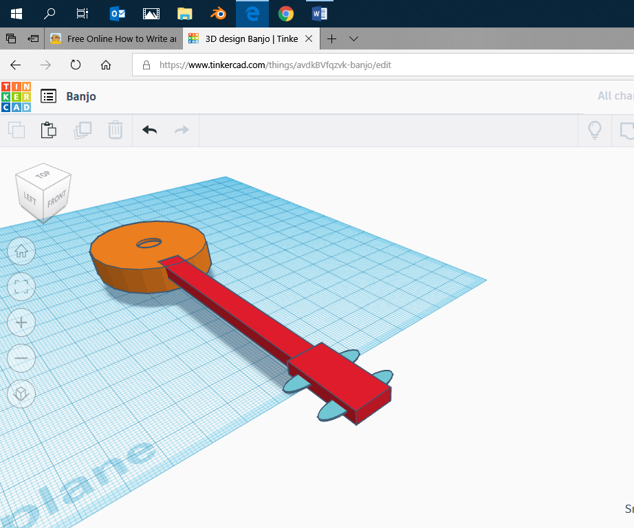 Make a Toy Banjo on Tinkercad