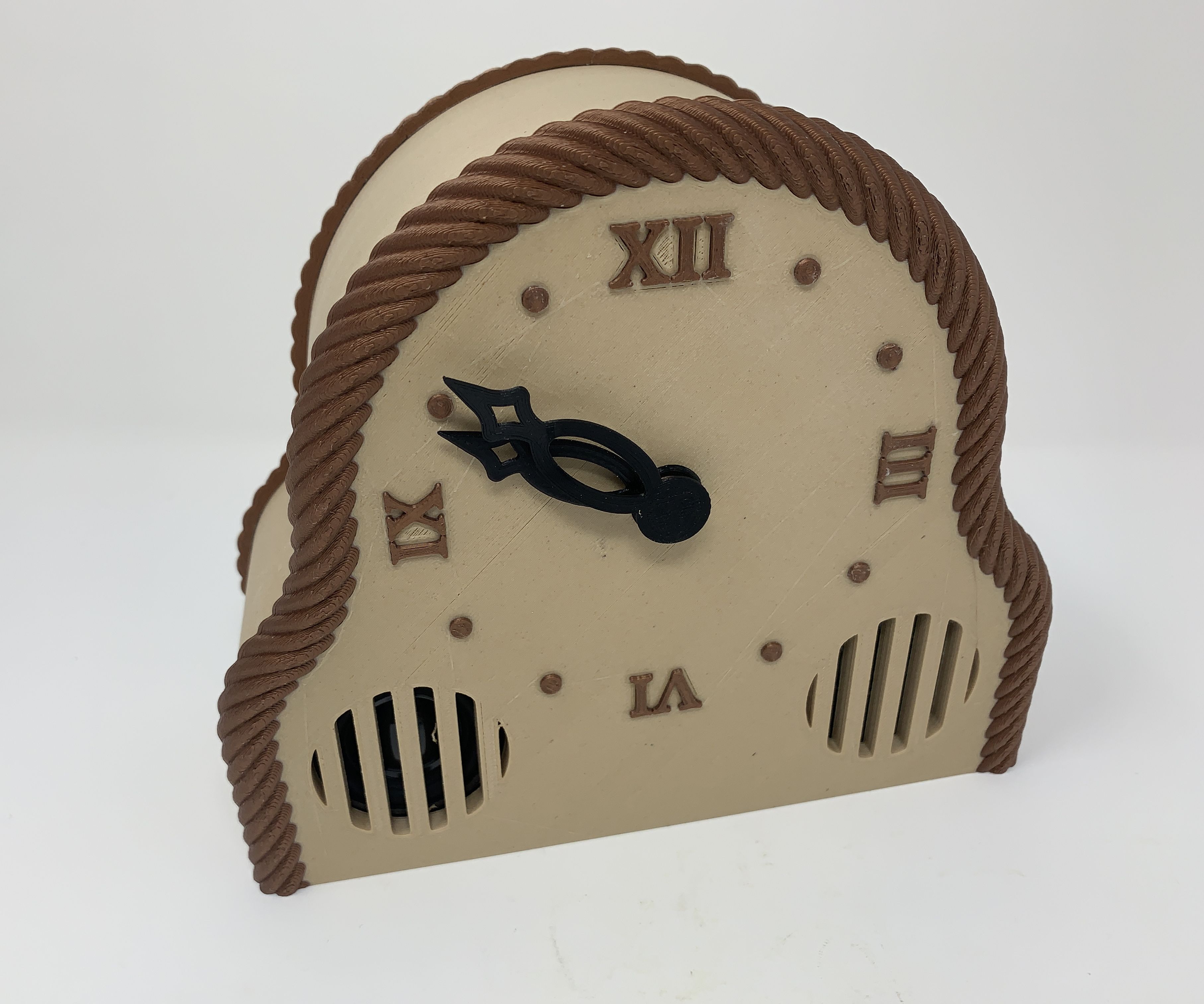3D Printed Mantel Style Auto Correcting Clock With Chimes and Daylight Savings Time