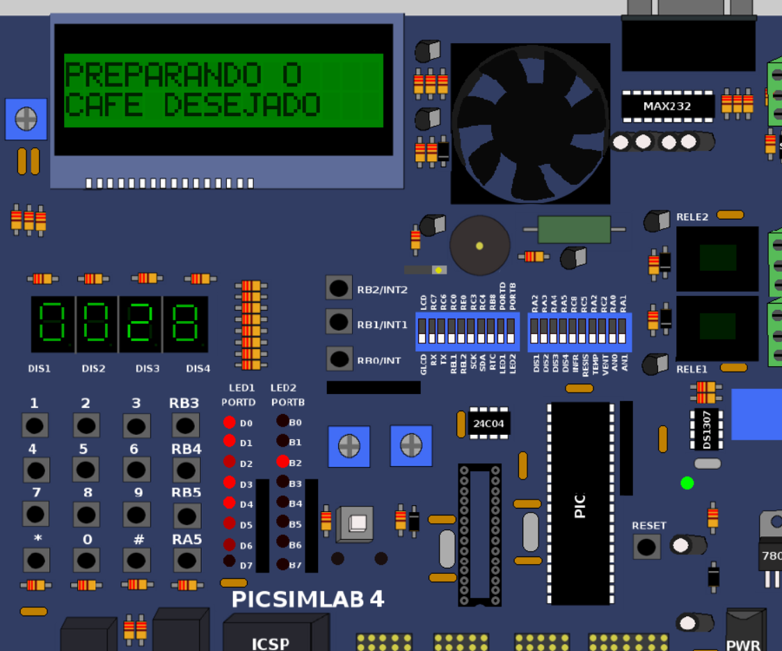 YourCoffe - ​Simulador De Uma Máquina De Café - PIC18F4520