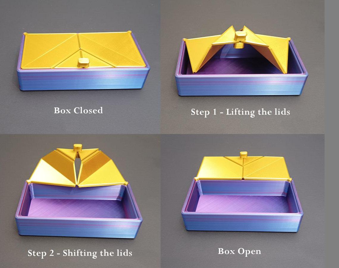 Luxurious Storage Box With Origami Folding Lid(s)