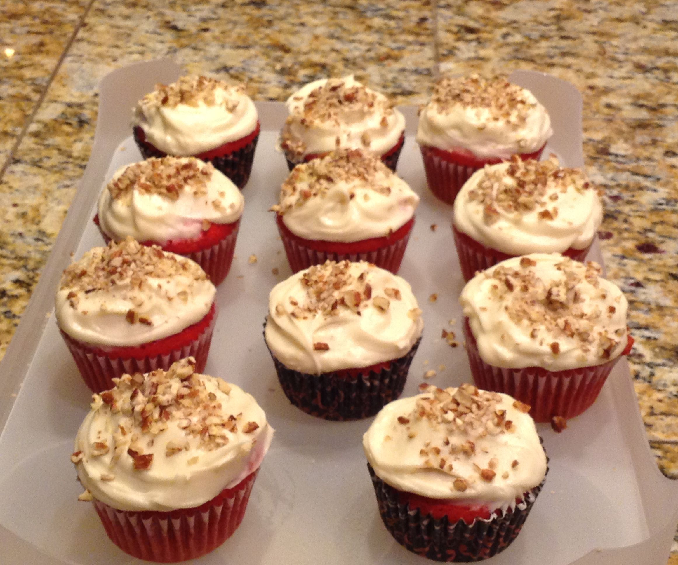 Baking Red Velvet Cupcakes W/ Cream Cheese Frosting