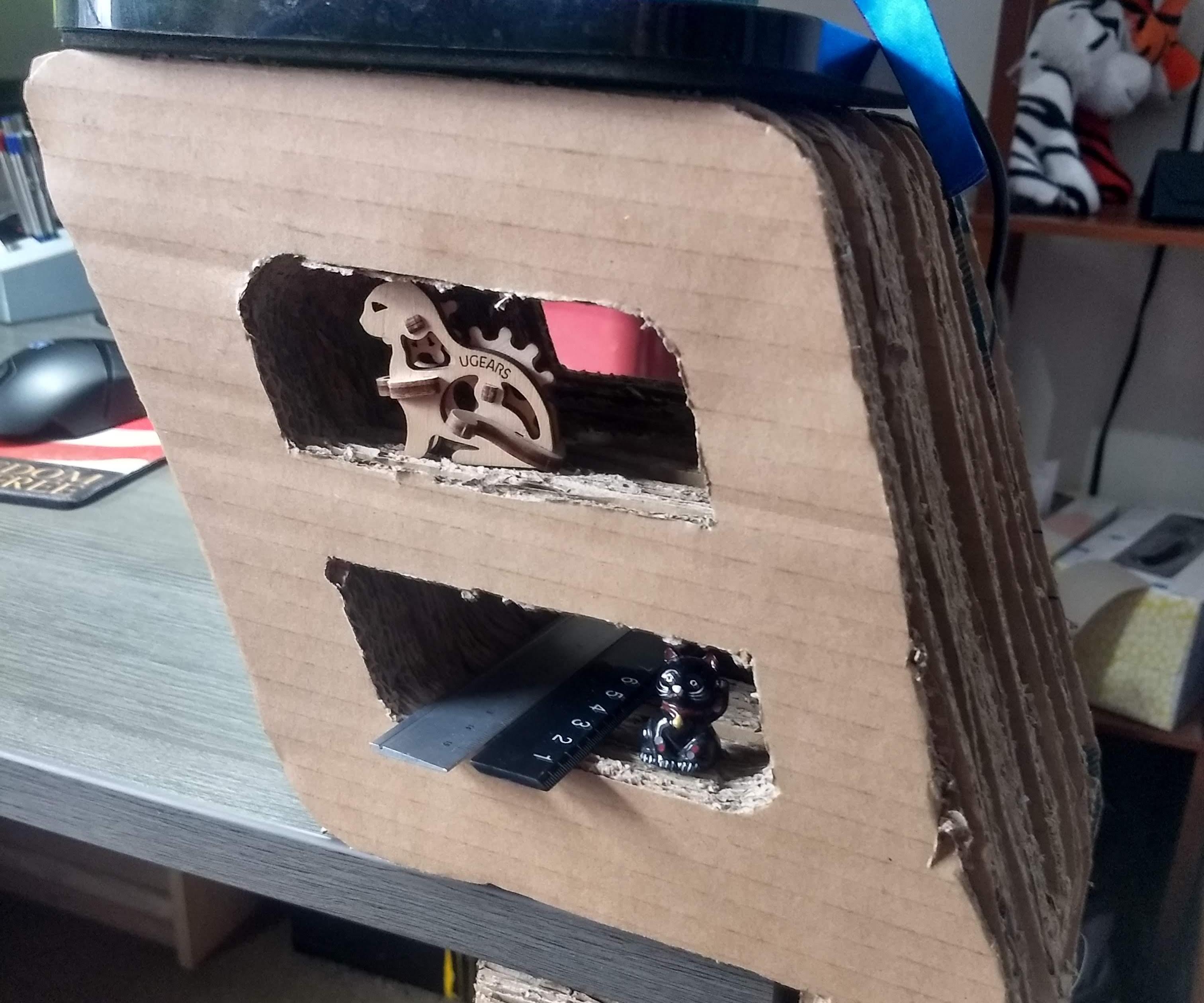 Cardboard Desk Lamp Stand With Shelves