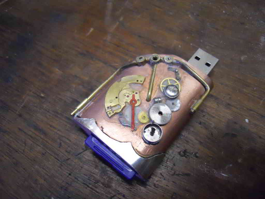 USB Steampunk SD Memory Card Reader